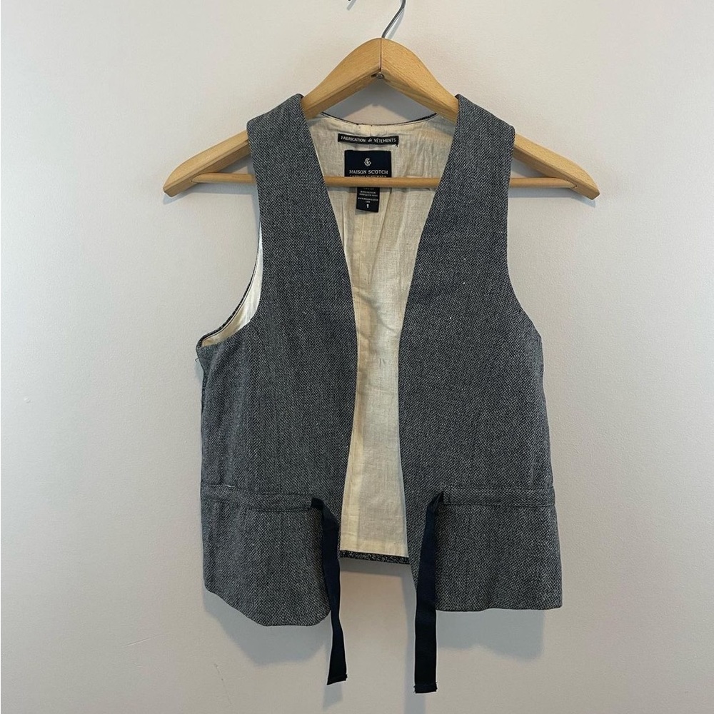 Scotch Maison grey vest XS tweed-look
